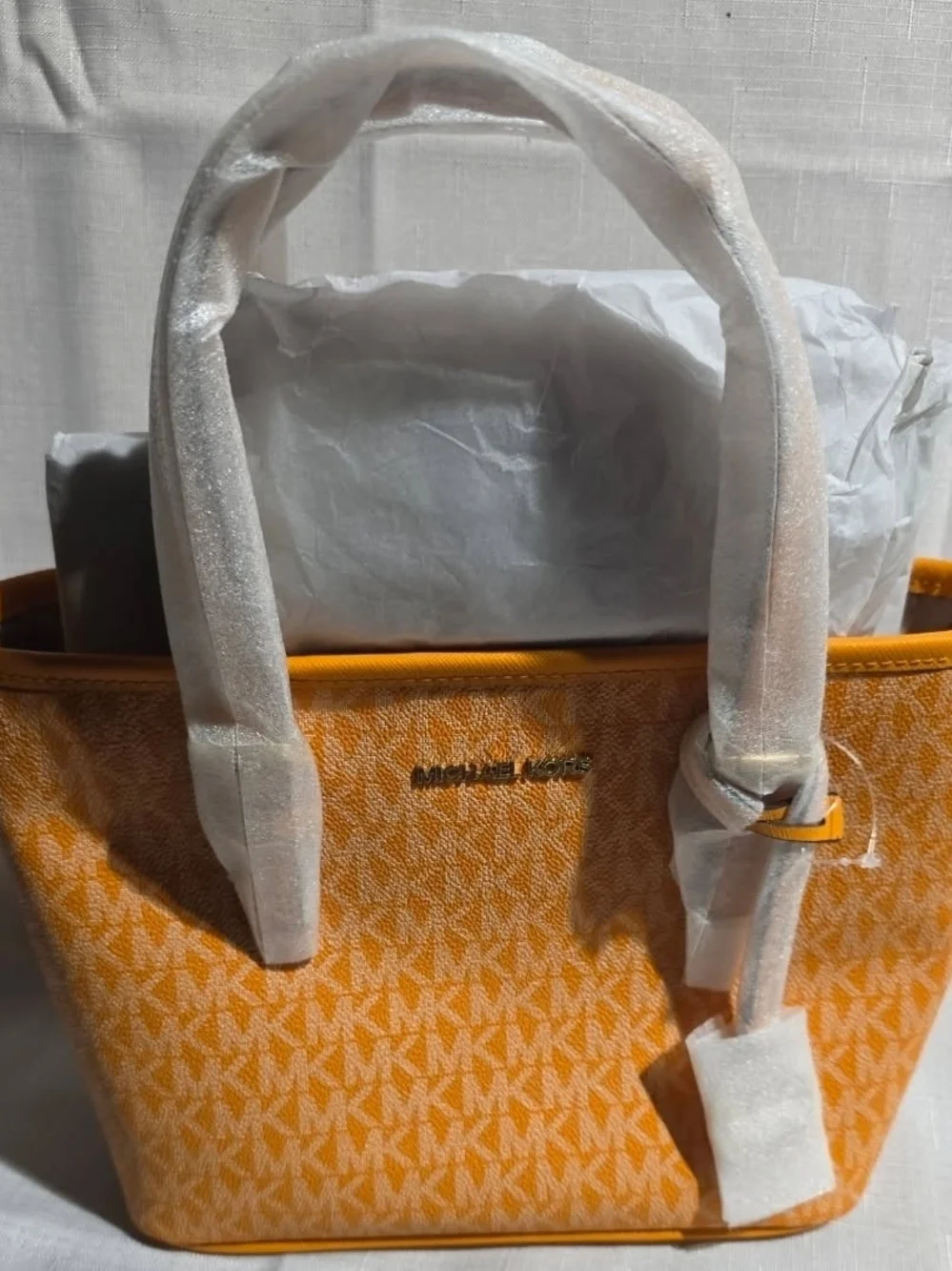 Michael Kors Orange MK Logo Tote